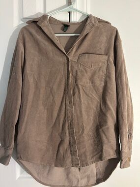 wild fable brown corduroy button up